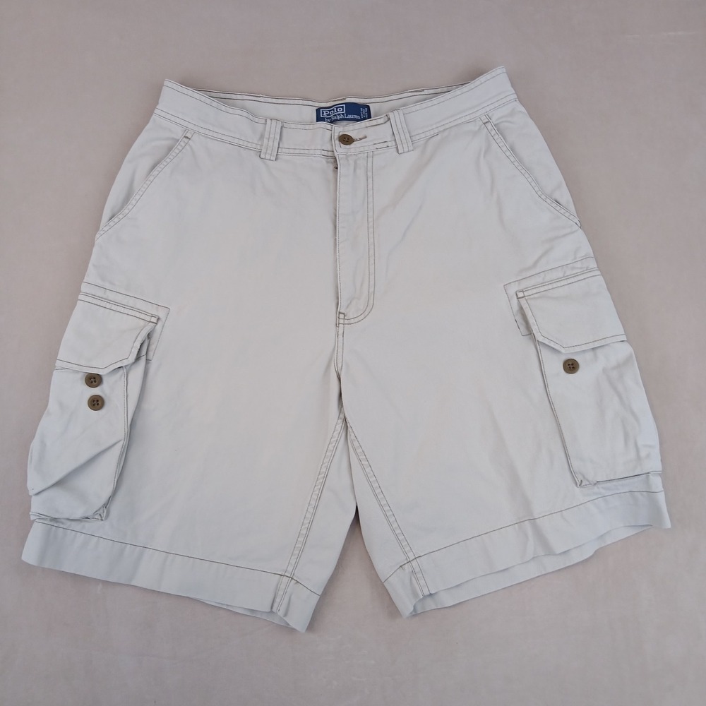 Polo Ralph Lauren‎ 34 Mens Cargo Shorts FLAWS **Actual 32x10 **